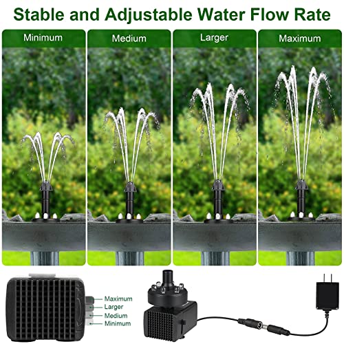24 Hours Working Bird Bath Fountains Plug