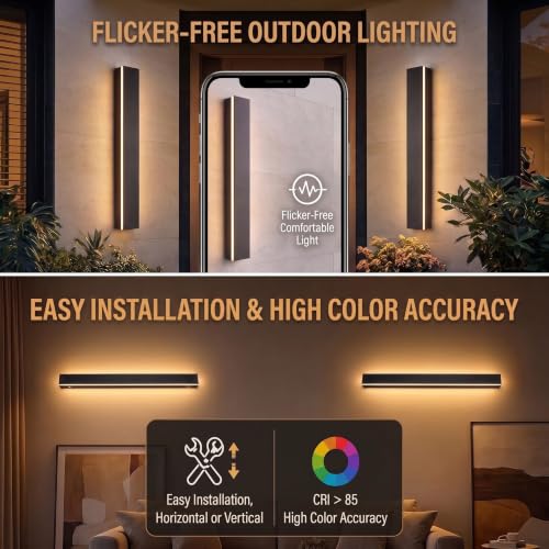 Modern Outdoor Wall Light 2pack 47in (2 Count)
