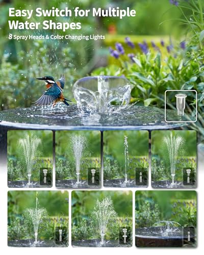 12W Solar Fountain Pump with 4200mAh Battery Backup