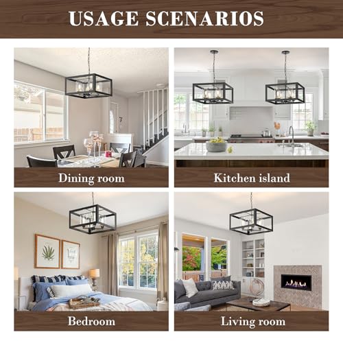 4 Light Black Chandelier