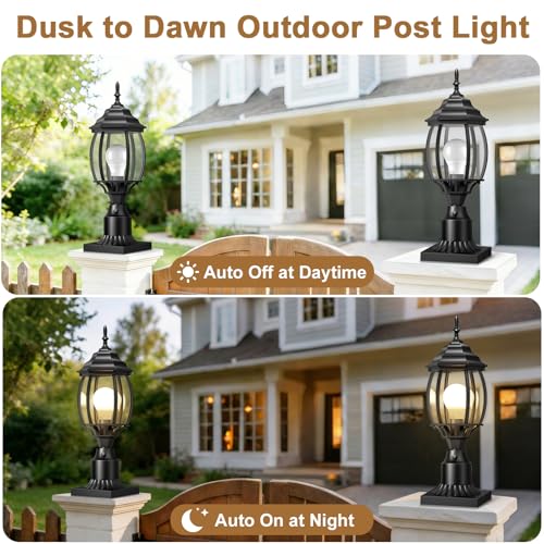 Large Dusk to Dawn Outdoor Post Light