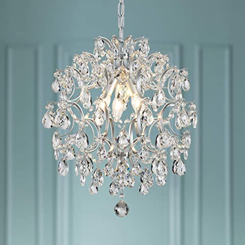 Chandelier Crystal Raindrop Lighting Ceiling Light Fixture Lamp for Dining Room Bathroom Bedroom Livingroom Entryway 3 E12 Bulbs Required D16 in x H18 in