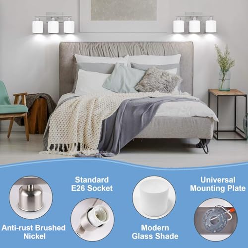 18 Inches Bathroom Light Fixtures Over Mirror Brushed Nickel