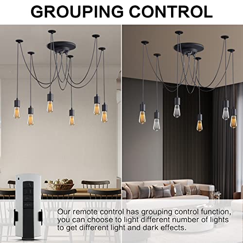 Vintage Edison Multiple Ajustable DIY Ceiling Spider Lamp Light Pendant Lighting Chandelier Modern Chic Industrial Dining with Romote Control