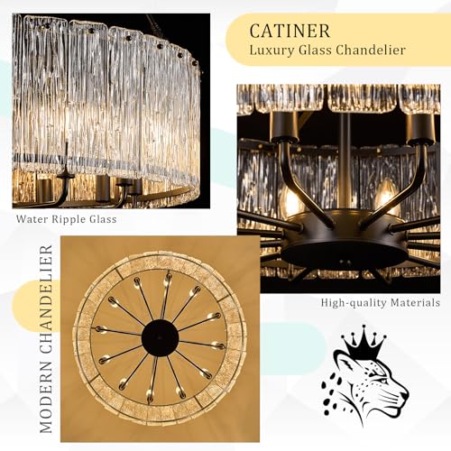 Modern 30" Crystal Glass Chandelier 12