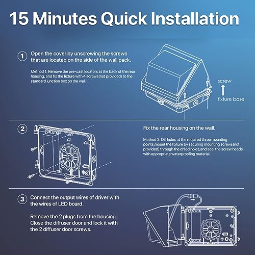 LED Wall Pack Light 50W 2Packs with Dusk (2 Count)