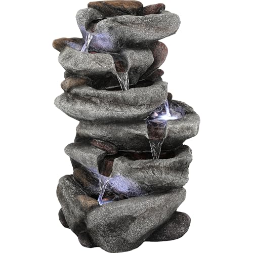 20" H Outdoor Water Fountain with LED Lights