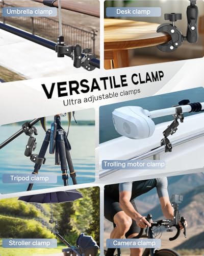 Double Super Clamp Mount Umbrella Clamp Motorcycle Cam Pole Mounts