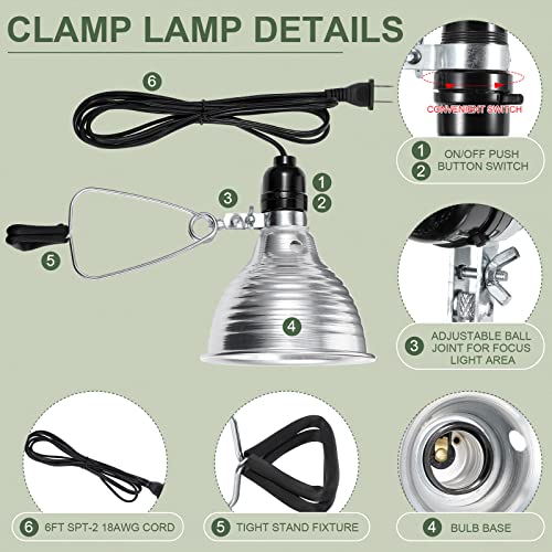 8 Pack Clamp Lamp Light with Aluminum Reflector (8 Count)
