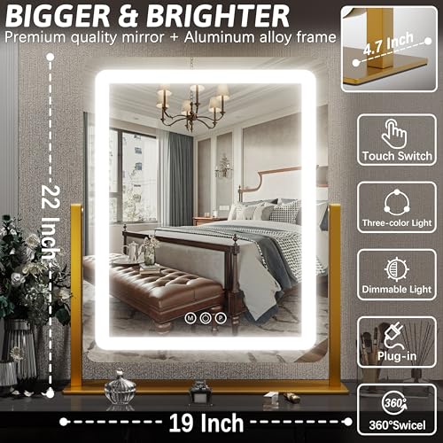 Vanity Mirror with Lights 22 Inch