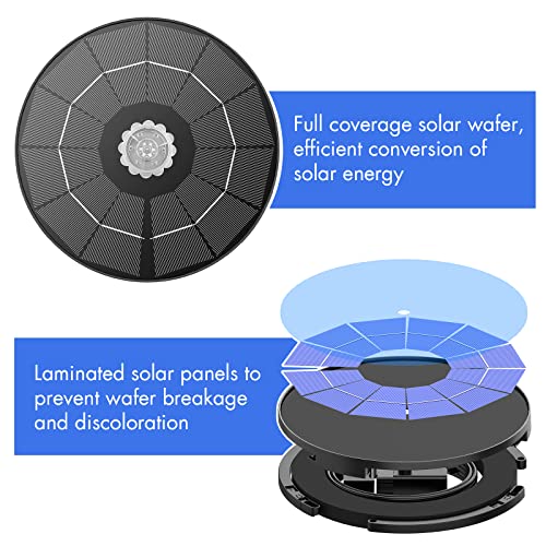 3.5W Solar Fountain Pump for Bird Bath Separated Design & 8 Nozzles
