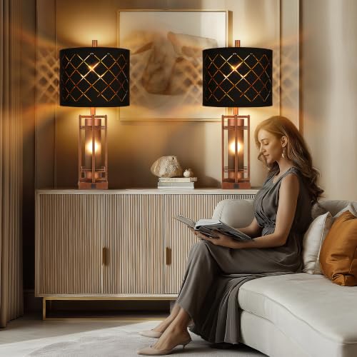 27'' Modern Table Lamp with Nightlight
