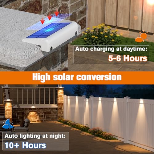 Solar Fence Lights Outdoor 12 Pack (12 Count)