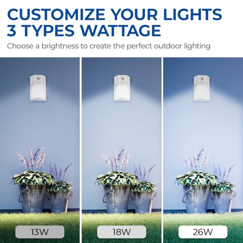 26W LED Wall Pack Light with Dusk to Dawn Sensor (2 Count)