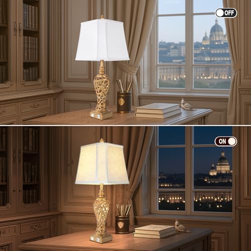 Vintage Table Lamps with Night Light (2 Count)