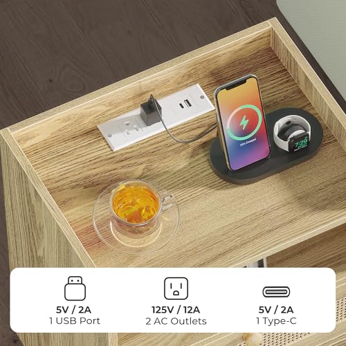 Night Stand with Charger Station (2 Count)