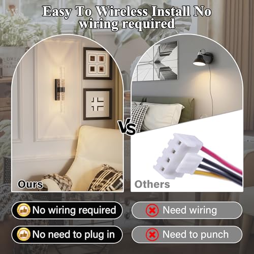 Battery Operated Wall Sconces Set of 2 (2 Count)