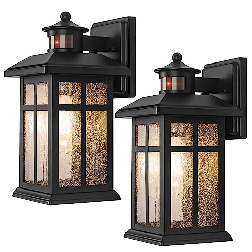 Motion Sensor Outdoor Wall Lights 2 Packs Dusk to Dawn Outdoor Lighting (2 Count)