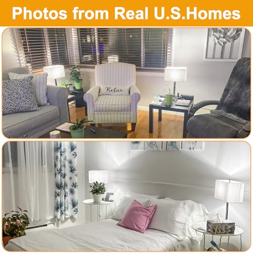 21" Touch Bedside lamps with 2 USB & AC Outlets (2 Count)