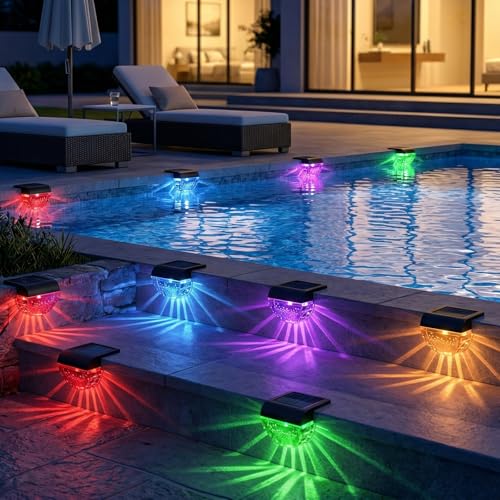 8 Pack Solar Deck Lights Outdoor (8 Count)