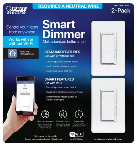 Wi Fi Smart Dimmer 3 Way Single Pole Switch