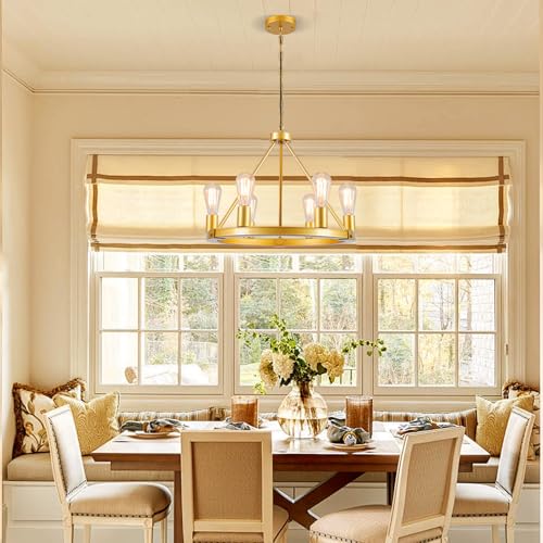 Gold Wagon Wheel Chandelier (6 Count)