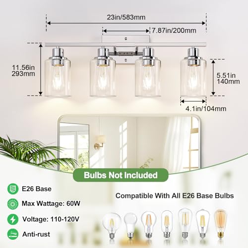 4 Light Bathroom Light Fixtures (4 Count)