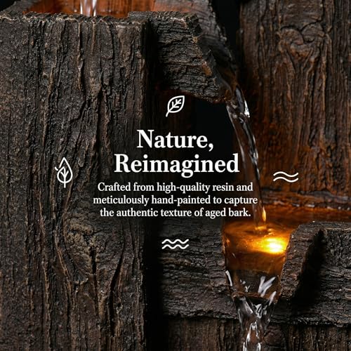 13 Inch Tabletop Water Fountain with LED Lights