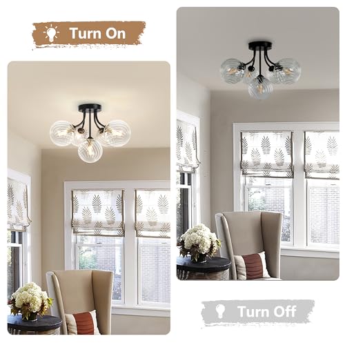 Black Bubble Glass Chandelier 5
