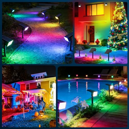 Solar Spot Lights Outdoor Color Changing (2 Count)