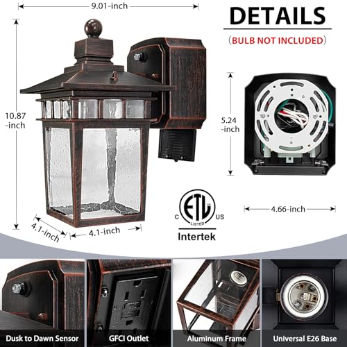 Outdoor Light with GFCI Outlet 2 (2 Count)