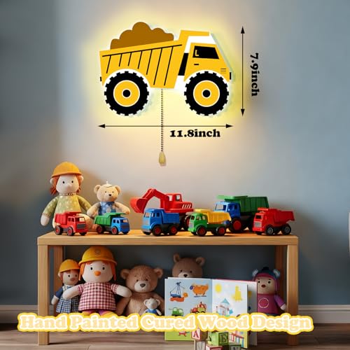 Cartoon Dump Truck Night Light Wall Lamp Sleeping Nursery Lamp