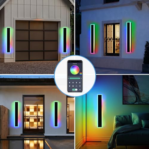 2 Pack 40in Long Outdoor LED Wall Lights IP65 Waterproof (2 Count)
