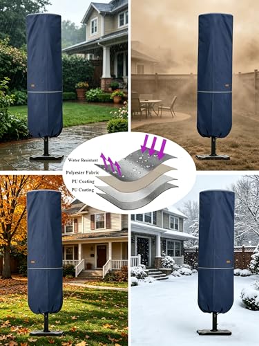 Patio Umbrella Cover with Rod for 7 to 11 Ft Umbrellas & 15 Ft Double