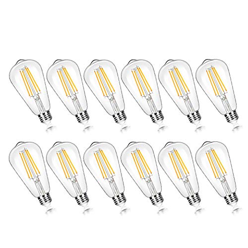 12 Pack Vintage 7W ST58 LED Edison Light Bulbs 60W Equivalent (12 Count)