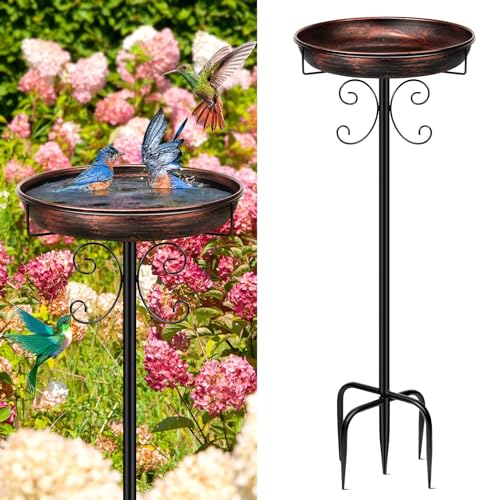 35In Metal Bird Bath for Outside