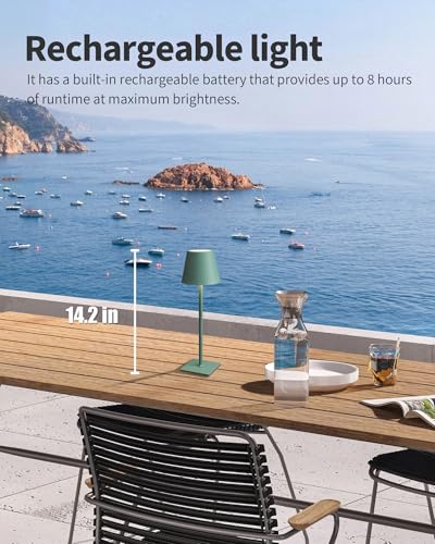 2 Pack Cordless Green Table Lamps (2 Count)
