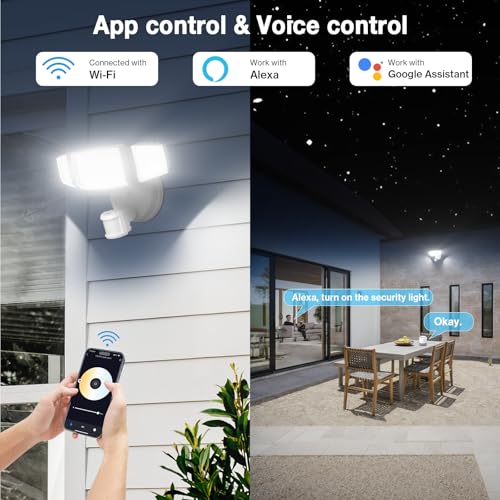 65W WiFi Smart Flood Lights Outdoor Motion Sensor (Milk White)