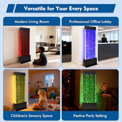 APP Controlled Freestanding Bubble Wall Fountain with Color