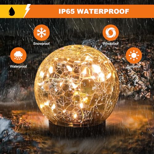 Solar Globe Lights Outdoor Waterproof (4 Count)