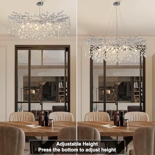 47" Silver Tree Branch Chandelier