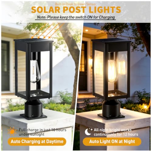 15.5'' Outdoor Solar Post Light