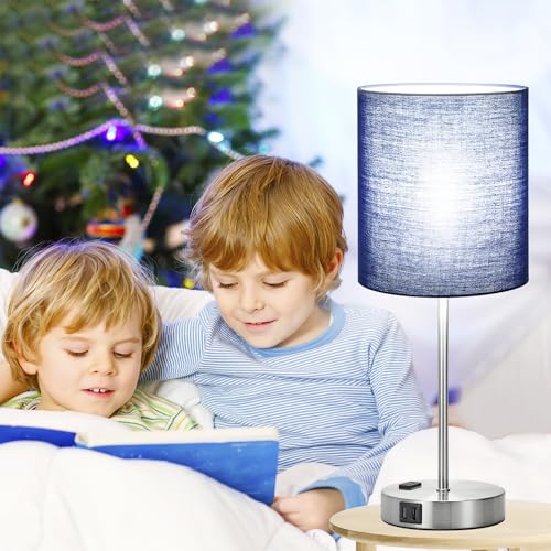 Set of 2 Touch Control Table Lamps with 2 USB & AC Outlet (2 Count)