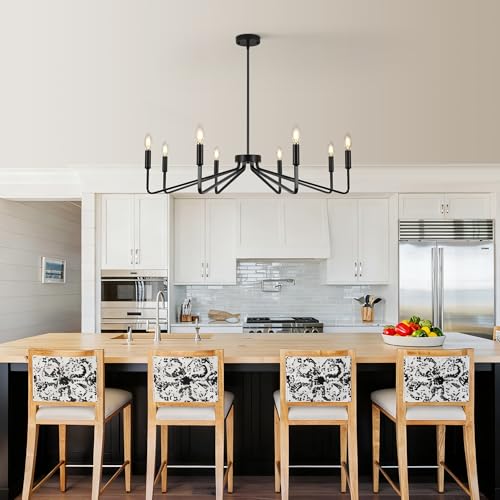 8 Light Black Farmhouse Chandelier
