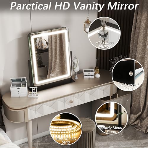 Vanity Mirror with Lights 19"x22"