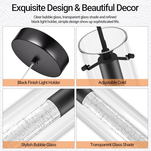 Black Pendant Ceiling Light Fixture (3 Count)