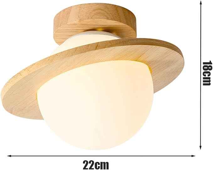 Modern Nordic Ceiling Light, Creative Planet Ceiling Lamp, 3-Color Dimming Saturn Ball Solid Wood Flush Mount Lighting Fixture, Close to Ceiling Lamp, for Nursery Bedroom Hallway
