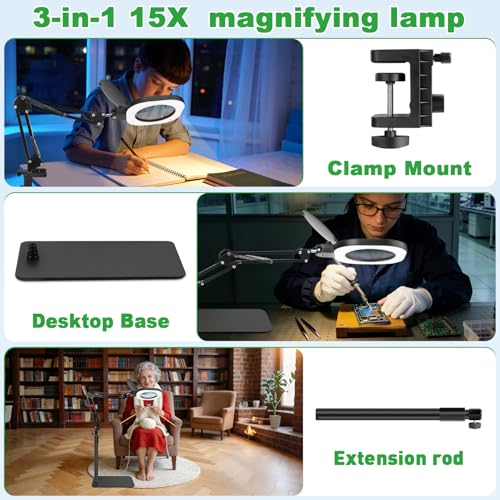 15X Real Glass Magnifying Lamp