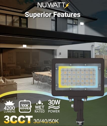 30W Bronze Dimmable LED Flood Light Waterproof for Outdoor Patio