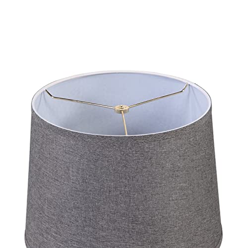 32094 Transitional Hardback Empire Shaped Spider Construction Lamp Shade in Dark Grey Burlap Texture Fabric